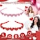 MTLEE 3 Pcs Valentines Day Heart Headbands Glitter Bling Headwear Sequin Hair Accessories Cute Headband Colorful Red Heart Hairband for Women Holiday Supplies