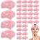 Riceshoot 36 Pcs Spa Headband Bulk Facial Makeup Bow Skincare Flannel Fleece Elastic Soft Face Wash Headband for Hair Wrap Yoga Sports Shower Women(Pink)