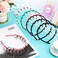 6 Pieces Zigzag Headbands for Women Shark Tooth Comb Hairbands Wrapped Cloth Hairbands Wave Shape Plastic Hair Band Hair Accessory(Adorable Pattern)
