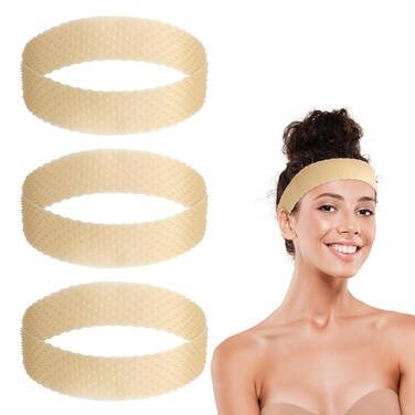 3 Pieces Wig Grip Band, Adjustable Wig Fix Headband Silicone Non Slip Wig Bands Elastic Wig Gripper Women Men Wig Bands Sweat-proof Hold Wig Cap Hairband for Keeping Wigs(beige)