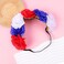 4th of July Flower Headband Red White Blue Headband Patriotic Floral Crown American Rose Stretch Headband Independence Day Party Favors for Women Girls Dress Up Accessories
