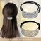 Diamond Ponytail Holder 2 Pcs Elastic Rhinestone Hair Accessories Gold Silver Ponytail Cuff Stretchy Glitter Hair Ties Fancy Decorative Hair Ties Elegant Hair Bands Scrunchies for Women