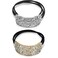 Diamond Ponytail Holder 2 Pcs Elastic Rhinestone Hair Accessories Gold Silver Ponytail Cuff Stretchy Glitter Hair Ties Fancy Decorative Hair Ties Elegant Hair Bands Scrunchies for Women