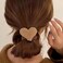 AIUPUOC Valentine Khaki Velvet Heart Hair Ties for Women Heart Hair Scrunchies Korean Hair Rope Headwear Elastic Rubber Hair Bands Hair Accessories for Girls High Ponytail Holders Rubber Band 2Pcs