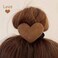 AIUPUOC Valentine Khaki Velvet Heart Hair Ties for Women Heart Hair Scrunchies Korean Hair Rope Headwear Elastic Rubber Hair Bands Hair Accessories for Girls High Ponytail Holders Rubber Band 2Pcs