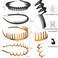 8 PCS Fashion Effortless Plastic Headbands with Teeth Comb Black Skinny Headbands No Slip Hair Accessories Bands for Women Men Teen Girls, Amber&amp;Bright Black