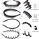 8 PCS Fashion No Slip Effortless Plastic Headbands with Teeth Comb Black Skinny Headbands Hair Accessories Bands for Women Men Teen Girls, Classic Black Bright