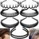 8 PCS Fashion No Slip Effortless Plastic Headbands with Teeth Comb Black Skinny Headbands Hair Accessories Bands for Women Men Teen Girls, Classic Black Bright