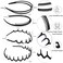 8 PCS Fashion Effortless Plastic Headbands with Teeth Comb Black Skinny Headbands No Slip Hair Accessories Bands for Women Men Teen Girls, Lacquered Black