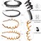 8 PCS Fashion Effortless Plastic Headbands with Teeth Comb Black Skinny Headbands No Slip Hair Accessories Bands for Women Men Teen Girls, Leopard&amp;Bright Black