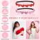 MTLEE 2 Pieces Valentine&lsquo;s Day Hearts Headband Glitter Elastic Love Heart Cupid Headband Hair Accessories No Slip Hearts Headpiece Bling Pink Red Head Band Sparkly Headbands for Women