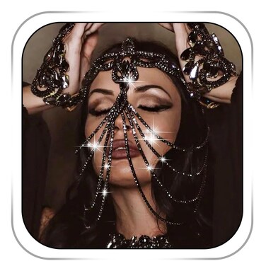 Vintage Flapper Head Chain Masquerade Mask Headpiece Wedding Bride Hair Jewelry Rhinestone Headbands Costume Headwear Women Hair Accessories (Unique-Black)