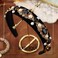 Baroque Wide Headbands Black Rhinestones Hairband with Beaded Hair Ties Crystal Pearl Hair Hoop for Women (Type A)