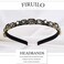 Baroque Rhinestones Headband Bling Crystal Head Bands Black Thin Pearl Hairbands for Women