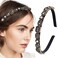 Baroque Rhinestones Headband Bling Crystal Head Bands Black Thin Pearl Hairbands for Women