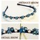 Thin Headbands Blue Rhinestones Hair Bands Bling Crystal Beaded Head Bands for Women(Blue)