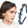 Thin Rhinestones Headband Blue Crystal Hair Bands Sparkle Beaded Head Bands for Women(Blue)