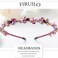 Baroque Rhinestones Headbands Purple Thin Hairband Bling Crystal Beaded Head Band for Women(Purple)