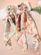Floral Print Hair Scarf Scrunchies - Elastic Long-tail Ponytail Holders and Hair Accessories for Women, Wedding/Birthday/Bridal Party, 4 Pcs