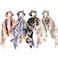 Floral Print Hair Scarf Scrunchies - Elastic Long-tail Ponytail Holders and Hair Accessories for Women, Wedding/Birthday/Bridal Party, 4 Pcs
