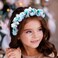Campsis Girls Headpiece Flower Headbands Pearl Communion Hair Accessories Crystal Girls Birthday Photography Hair Band for Women and Girls(Blue)