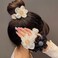 Fashey Hair Tie Flower Hair Scrunchies Rhinestone Ponytail Holder Elastic Hair Bands Hair Accessories for Women and Girls(Pack of 3)