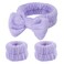 Fmeida Skincare SPA Headband Washing Face Wrist Bands Makeup Headbands Purple, 3 Pack
