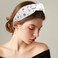 YARIEW Pearl Rhinestone Jeweled Knotted Headband Top Knot Hair Accessory for Women Sports Fans &amp; Mom Gifts (White)