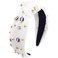 YARIEW Pearl Rhinestone Jeweled Knotted Headband Top Knot Hair Accessory for Women Sports Fans &amp; Mom Gifts (White)