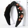 Basketball Knotted Headband for Women Crystal Rhinestone Jeweled Headband Black Knot Embellished Hairband Funny Game Day Hair Accessories Gift for Ladies Girls Fans