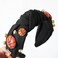 Basketball Knotted Headband for Women Crystal Rhinestone Jeweled Headband Black Knot Embellished Hairband Funny Game Day Hair Accessories Gift for Ladies Girls Fans
