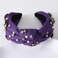 Football Knotted Headband Pearl Rhinestone Jeweled Headbands for Women Cute Wide Beaded Embellished Headband Game Day Decorative Hairband for Football Moms Purple-1
