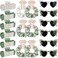 Bridesmaid Scrunchies Proposal Gifts 4.1inch square Hair Claws Bachelorette Hair Clip heart sunglasses Girls gift for Wedding Party Favors (18pcs White&amp;Sage Green)