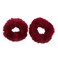 Small Fuzzy Fur Scrunchies Furry Pony Holder - Set of 2 - Burgundy