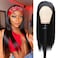 G&amp;T Headband Wig for Women Black Straight Synthetic Headband Wig Glueless Heat Resistant Natutal Looking for Daily Party Use 24 Inch