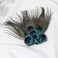 1920s Flapper Headband Peacock Feather Hair Clip Rhinestone Cocktail Hair Accessories for Women and Girls (Style 2)