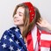 2Pcs 4th of July Headband for Women, Rhinestone Knotted Design with USA Flag Heart Hair Hoop, Patriotic Independence Day Holiday Wide Hair Accessory with Jeweled Crystal (Red&amp;Blue)
