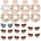 Satin Bridesmaid Scrunchies Bachelorette Hair Ties Set of 8 sunglasses Bridal Shower No Damage Hairties ideas Gift for Wedding Party Favors Bridesmaid Proposal Gifts (White&amp;Beige)
