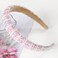 Silver Diamond Rhinestone Headbands for Women Girls Bling Sparkle Beaded Crystal Headband Jeweled Thick Padded Hairband Non Slip Glitter Hair Hoop Accessories A-Light Pink