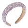 Pearl Rhinestone Women Headband Fashion Bling Beaded Crystal Diamond Headband Glitter Bejeweled Padded Hairband Holiday Girls Headpiece Sparkle Hair Accessories C-Purple