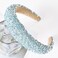 Silver Diamond Rhinestone Headbands for Women Girls Bling Sparkle Beaded Crystal Headband Jeweled Thick Padded Hairband Non Slip Glitter Hair Hoop Accessories B-Blue