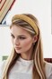 Pearl Rhinestone Women Headband Fashion Bling Beaded Crystal Diamond Headband Glitter Bejeweled Padded Hairband Holiday Girls Headpiece Sparkle Hair Accessories C-Gold
