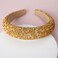 Pearl Rhinestone Women Headband Fashion Bling Beaded Crystal Diamond Headband Glitter Bejeweled Padded Hairband Holiday Girls Headpiece Sparkle Hair Accessories C-Gold