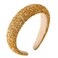 Pearl Rhinestone Women Headband Fashion Bling Beaded Crystal Diamond Headband Glitter Bejeweled Padded Hairband Holiday Girls Headpiece Sparkle Hair Accessories C-Gold