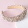 Pearl Rhinestone Women Headband Fashion Bling Beaded Crystal Diamond Headband Glitter Bejeweled Padded Hairband Holiday Girls Headpiece Sparkle Hair Accessories C-Champagne