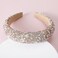 Pearl Rhinestone Women Headband Fashion Bling Beaded Crystal Diamond Headband Glitter Bejeweled Padded Hairband Holiday Girls Headpiece Sparkle Hair Accessories C-Champagne