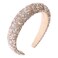 Pearl Rhinestone Women Headband Fashion Bling Beaded Crystal Diamond Headband Glitter Bejeweled Padded Hairband Holiday Girls Headpiece Sparkle Hair Accessories C-Champagne