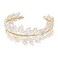 Oriamour Silver Wedding Headbands Crystal Bridal Headpieces For Women Wide Bridal Headbands (Gold)