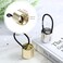Chuangdi 2 Pcs Ponytail Hair Ties Hair Cuff Holder Rings for Women Gothic Punk Headwear Accessories Including Cuff Metal Circle Band Rope Elastic Clip(Gold, Silver)