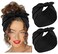 Huachi 2 Packs Black Bow Headbands for Women 7&rsquo;&rsquo; Extra Wide Head Bands for Women&rsquo;s Hair Non Slip Headwraps Workout Turban Hair Accessories